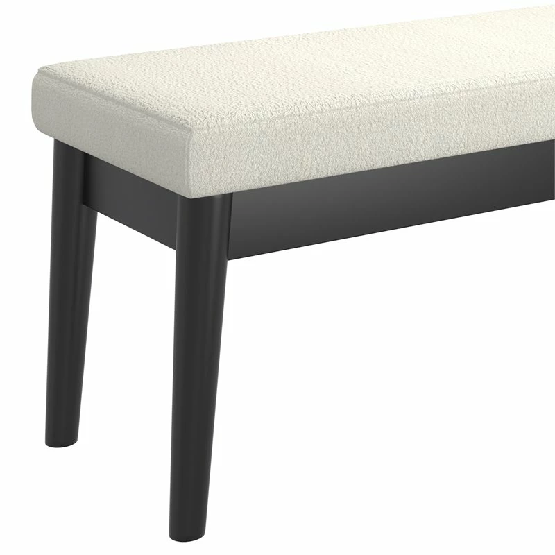 Promo π₯ WHI Pebble 17.5" Solid Wood Boucle-Woven Fabric Upholstered Bench In Cream π 5 Promo π₯ WHI Pebble 17.5" Solid Wood Boucle-Woven Fabric Upholstered Bench In Cream π - Image 5