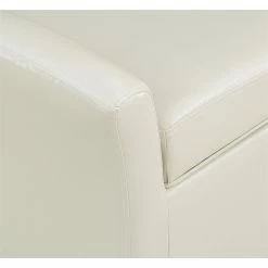 Best Sale 🥰 OSP Home Furnishings Coborn Storage Bench In Cream Faux Leather With Gray Legs 🥰 -Bedroom Benches Store 2560353 10 L