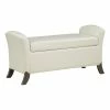 Best Sale 🥰 OSP Home Furnishings Coborn Storage Bench In Cream Faux Leather With Gray Legs 🥰