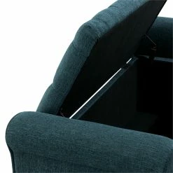 Best Pirce 😍 OSP Home Furnishings Crowder Storage Bench In Azure Blue Fabric 🎉 -Bedroom Benches Store 2560355 9 L