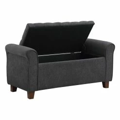 Best reviews of 🎁 OSP Home Furnishings Crowder Storage Bench In Charcoal Fabric 🤩 -Bedroom Benches Store 2560356 3 L