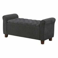 Best reviews of 🎁 OSP Home Furnishings Crowder Storage Bench In Charcoal Fabric 🤩 -Bedroom Benches Store 2560356 7 L