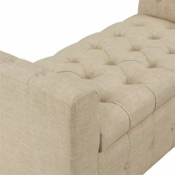 Best deal ⌛ OSP Home Furnishings Darnley Storage Bench In Cream Fabric 🌟 -Bedroom Benches Store 2560365 10 L