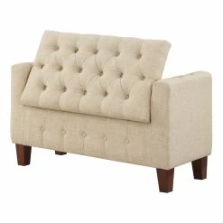 Best deal ⌛ OSP Home Furnishings Darnley Storage Bench In Cream Fabric 🌟 -Bedroom Benches Store 2560365 8 L
