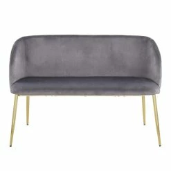 Outlet β¨ LumiSource Fran 17.5" Steel And Velvet Bench In Gold And Gray π 12 Outlet β¨ LumiSource Fran 17.5" Steel And Velvet Bench In Gold And Gray π -Bedroom Benches Store 2568041 2 L