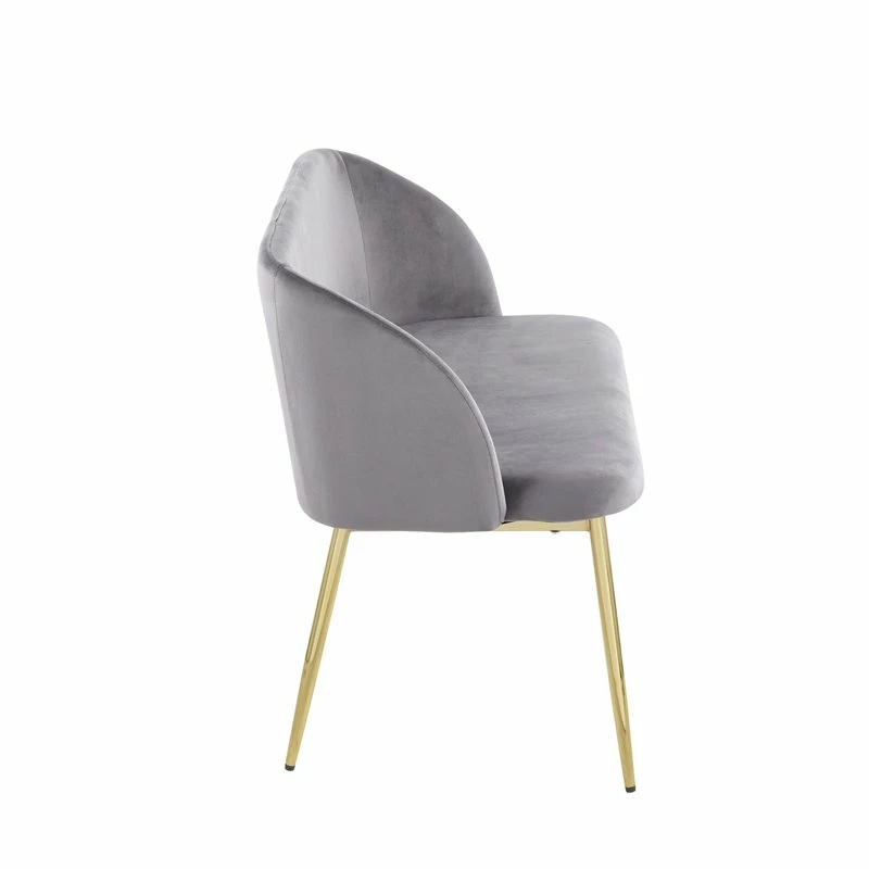 Outlet β¨ LumiSource Fran 17.5" Steel And Velvet Bench In Gold And Gray π 4 Outlet β¨ LumiSource Fran 17.5" Steel And Velvet Bench In Gold And Gray π - Image 4