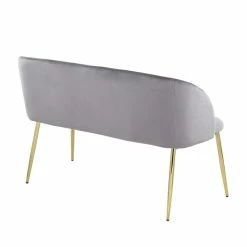 Outlet β¨ LumiSource Fran 17.5" Steel And Velvet Bench In Gold And Gray π 14 Outlet β¨ LumiSource Fran 17.5" Steel And Velvet Bench In Gold And Gray π -Bedroom Benches Store 2568041 4 L
