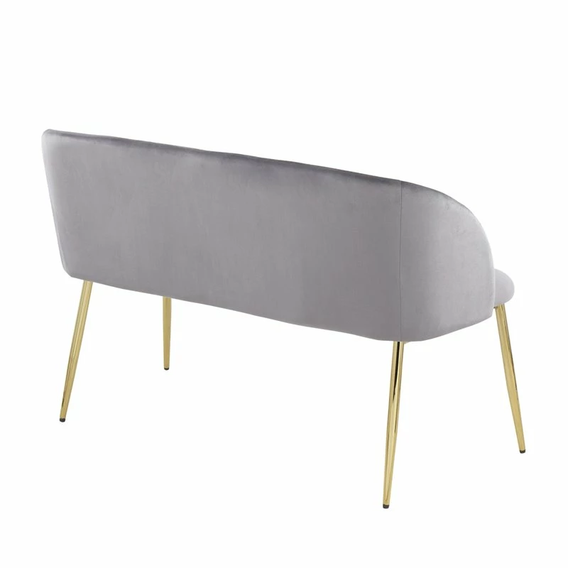 Outlet β¨ LumiSource Fran 17.5" Steel And Velvet Bench In Gold And Gray π 5 Outlet β¨ LumiSource Fran 17.5" Steel And Velvet Bench In Gold And Gray π - Image 5