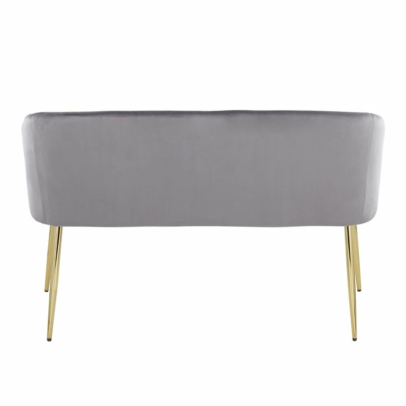 Outlet β¨ LumiSource Fran 17.5" Steel And Velvet Bench In Gold And Gray π 6 Outlet β¨ LumiSource Fran 17.5" Steel And Velvet Bench In Gold And Gray π - Image 6