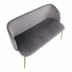 Outlet β¨ LumiSource Fran 17.5" Steel And Velvet Bench In Gold And Gray π 16 Outlet β¨ LumiSource Fran 17.5" Steel And Velvet Bench In Gold And Gray π -Bedroom Benches Store 2568041 6 L