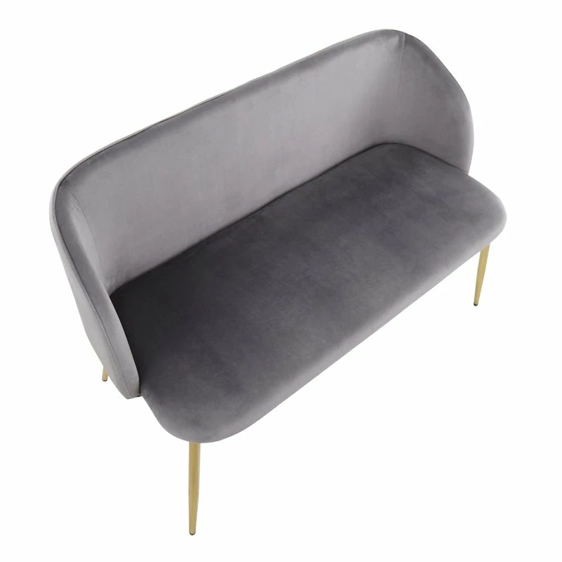 Outlet β¨ LumiSource Fran 17.5" Steel And Velvet Bench In Gold And Gray π 7 Outlet β¨ LumiSource Fran 17.5" Steel And Velvet Bench In Gold And Gray π - Image 7