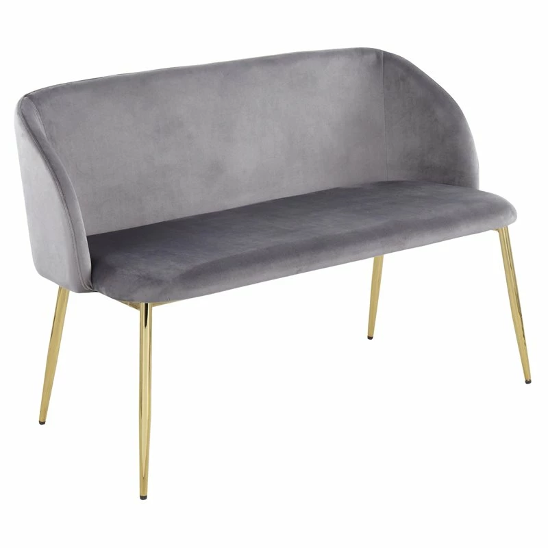Outlet β¨ LumiSource Fran 17.5" Steel And Velvet Bench In Gold And Gray π 1 Outlet β¨ LumiSource Fran 17.5" Steel And Velvet Bench In Gold And Gray π