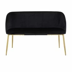 Outlet 🎉 LumiSource Fran 17.5" Steel And Velvet Bench In Gold And Black 🎉 -Bedroom Benches Store 2568165 2 L