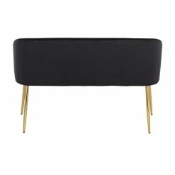 Outlet 🎉 LumiSource Fran 17.5" Steel And Velvet Bench In Gold And Black 🎉 -Bedroom Benches Store 2568165 5 L