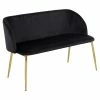 Outlet 🎉 LumiSource Fran 17.5" Steel And Velvet Bench In Gold And Black 🎉