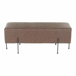 Brand new 🎉 LumiSource Daniella 15.5" PU Leather And Metal Bench In Black/Espresso 🔥 -Bedroom Benches Store 2568181 2 L