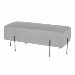 Deals 🌟 LumiSource Daniella 15.5" Painted Steel And Fabric Bench In Black/Gray 😉 -Bedroom Benches Store 2568182 2 L
