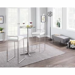 Deals 🌟 LumiSource Daniella 15.5" Painted Steel And Fabric Bench In Black/Gray 😉 -Bedroom Benches Store 2568182 9 L