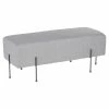 Deals 🌟 LumiSource Daniella 15.5" Painted Steel And Fabric Bench In Black/Gray 😉