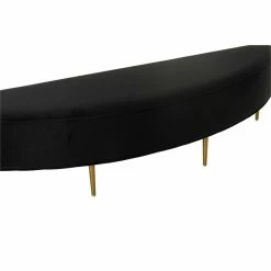 Best Pirce 😉 TOV Furniture Bianca Black Velvet Queen Size Bench 🧨 -Bedroom Benches Store 2573677 2 L
