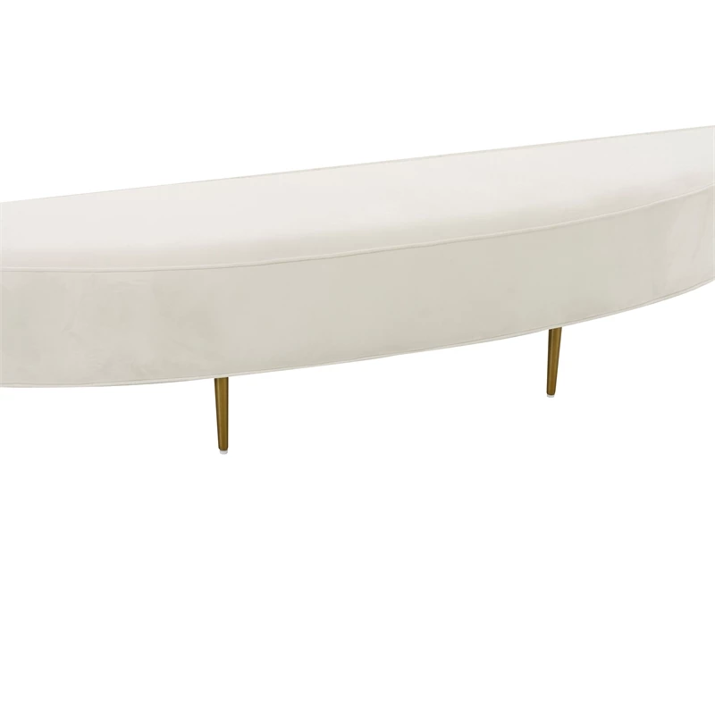 Budget βοΈ TOV Furniture Bianca Cream Velvet King Size Bench π― 2 Budget βοΈ TOV Furniture Bianca Cream Velvet King Size Bench π― - Image 2