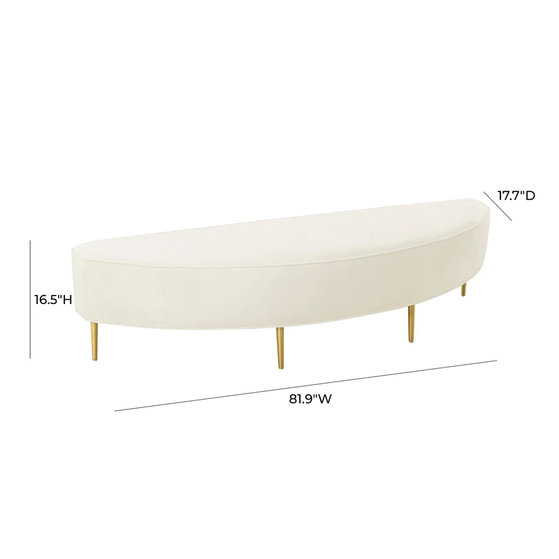 Budget βοΈ TOV Furniture Bianca Cream Velvet King Size Bench π― 4 Budget βοΈ TOV Furniture Bianca Cream Velvet King Size Bench π― - Image 4