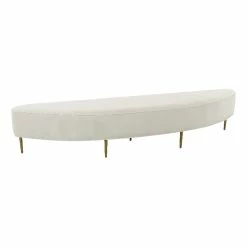 Budget ✔️ TOV Furniture Bianca Cream Velvet King Size Bench 💯