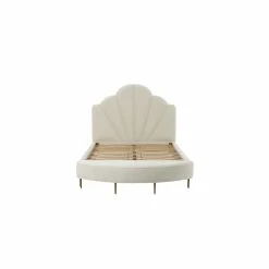 Hot Sale 🤩 TOV Furniture Bianca Cream Velvet Queen Size Bench 😀 -Bedroom Benches Store 2573682 3 L