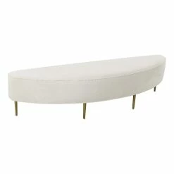 Hot Sale 🤩 TOV Furniture Bianca Cream Velvet Queen Size Bench 😀