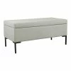 Wholesale ⌛ HomePop 18.5" Large Sustainable Woven Fabric Storage Bench W/ Metal Legs In Gray ⌛