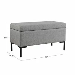 Cheapest π₯° HomePop 17.5" Medium Modern Woven Fabric Storage Bench With Metal Legs In Gray π 15 Cheapest π₯° HomePop 17.5" Medium Modern Woven Fabric Storage Bench With Metal Legs In Gray π -Bedroom Benches Store 2573859 11 L