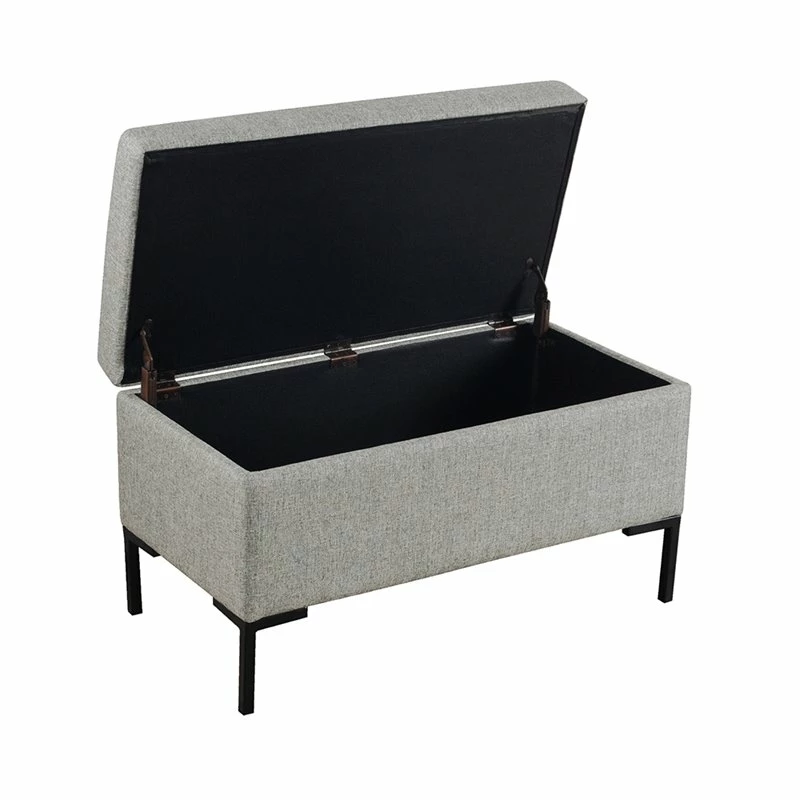 Cheapest π₯° HomePop 17.5" Medium Modern Woven Fabric Storage Bench With Metal Legs In Gray π 8 Cheapest π₯° HomePop 17.5" Medium Modern Woven Fabric Storage Bench With Metal Legs In Gray π - Image 8