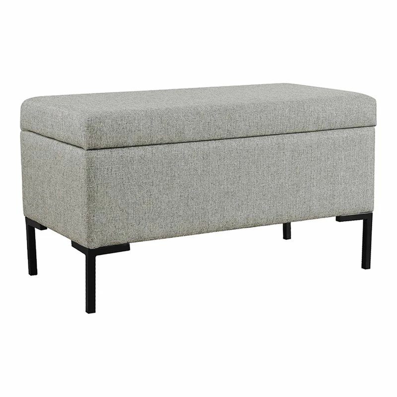 Cheapest π₯° HomePop 17.5" Medium Modern Woven Fabric Storage Bench With Metal Legs In Gray π 1 Cheapest π₯° HomePop 17.5" Medium Modern Woven Fabric Storage Bench With Metal Legs In Gray π