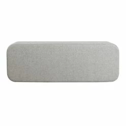 Top 10 ❤️ HomePop 17.5" Large Modern Sustainable Woven Fabric Storage Bench In Gray 🔥 -Bedroom Benches Store 2573864 4 L