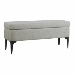 Top 10 ❤️ HomePop 17.5" Large Modern Sustainable Woven Fabric Storage Bench In Gray 🔥