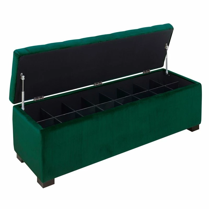 Best deal π₯ Maklaine Velvet Fabric Made π Shoe Storage Bench In Emerald Finish π― 7 Best deal π₯ Maklaine Velvet Fabric Made π Shoe Storage Bench In Emerald Finish π― - Image 7