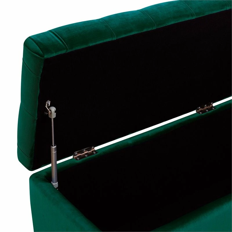 Best deal π₯ Maklaine Velvet Fabric Made π Shoe Storage Bench In Emerald Finish π― 4 Best deal π₯ Maklaine Velvet Fabric Made π Shoe Storage Bench In Emerald Finish π― - Image 4