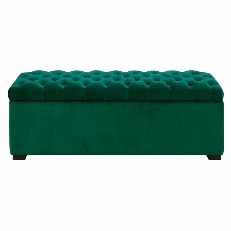 Best deal π₯ Maklaine Velvet Fabric Made π Shoe Storage Bench In Emerald Finish π― 1 Best deal π₯ Maklaine Velvet Fabric Made π Shoe Storage Bench In Emerald Finish π―