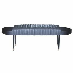 Deals π Mango Furniture Co LTD Zhara Bench In Slate Gray Leather Upholstery π