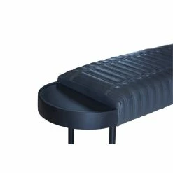 Deals 🔔 Mango Furniture Co LTD Zhara Bench In Slate Gray Leather Upholstery 👏 -Bedroom Benches Store 2593316 3 L