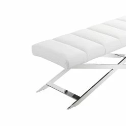 Discount β€οΈ Modrest Xane 18" Contemporary Faux Leather & Stainless Steel Bench In White π 7 Discount β€οΈ Modrest Xane 18" Contemporary Faux Leather & Stainless Steel Bench In White π -Bedroom Benches Store 2594682 3 L