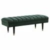 New 😀 Divani Casa Ritner 19" Modern Velvet & Metal Upholstered Bench In Green 😉
