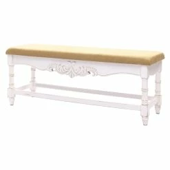 Promo 𧨠Luxen Home LuxenHome Upholstered Entry And Bedroom White Wood Bench π 15 Promo 𧨠Luxen Home LuxenHome Upholstered Entry And Bedroom White Wood Bench π -Bedroom Benches Store 2597952 15 L