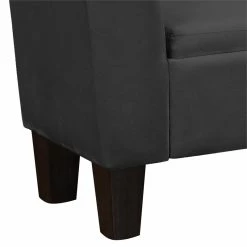 Promo 😉 Lilola Home Mila Black Velvet Fabric Ottoman Bench With Storage And Black Legs 🌟 -Bedroom Benches Store 2613250 5 L