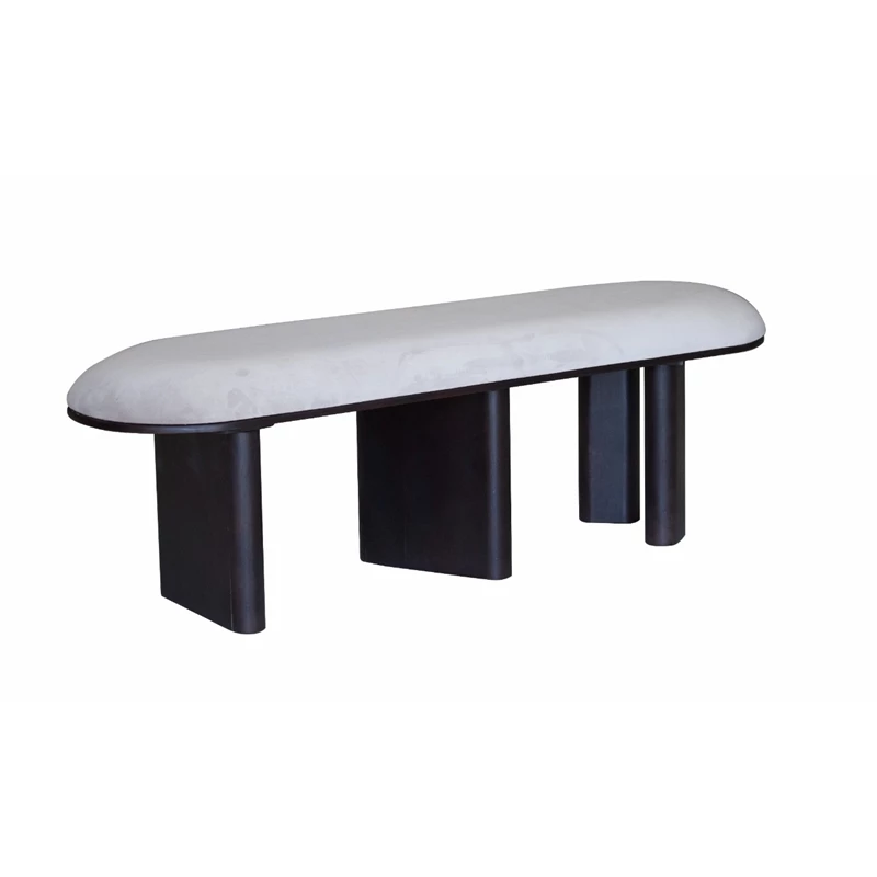 Best reviews of π Mango Furniture Co LTD Annabel Bench Upholstered In Gray Velvet With Dark Brown Solid Mango Wood Legs β 3 Best reviews of π Mango Furniture Co LTD Annabel Bench Upholstered In Gray Velvet With Dark Brown Solid Mango Wood Legs β - Image 3