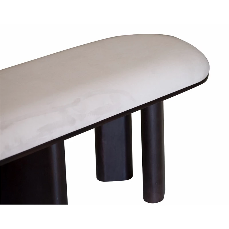 Best reviews of π Mango Furniture Co LTD Annabel Bench Upholstered In Gray Velvet With Dark Brown Solid Mango Wood Legs β 4 Best reviews of π Mango Furniture Co LTD Annabel Bench Upholstered In Gray Velvet With Dark Brown Solid Mango Wood Legs β - Image 4