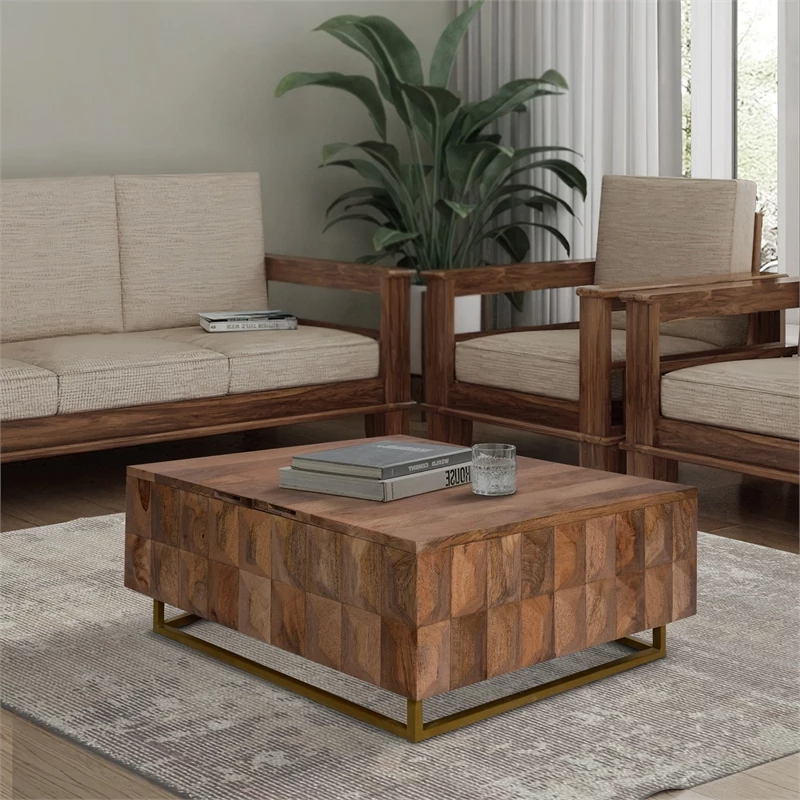 Best reviews of β€οΈ The Urban Port 33 Inch Lift Top Storage Trunk Coffee Table Square Mango Wood Brown π 4 Best reviews of β€οΈ The Urban Port 33 Inch Lift Top Storage Trunk Coffee Table Square Mango Wood Brown π - Image 4