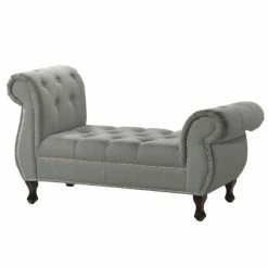 Wholesale π Pemberly Row Contemporary Tufted Bedroom Bench In Gray And Black Finish β