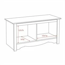 Budget 🛒 Prepac Monterey White Twin Cubby Bench 💯 -Bedroom Benches Store 3383 3 L