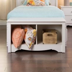 Budget 🛒 Prepac Monterey White Twin Cubby Bench 💯 -Bedroom Benches Store 3383 4 L